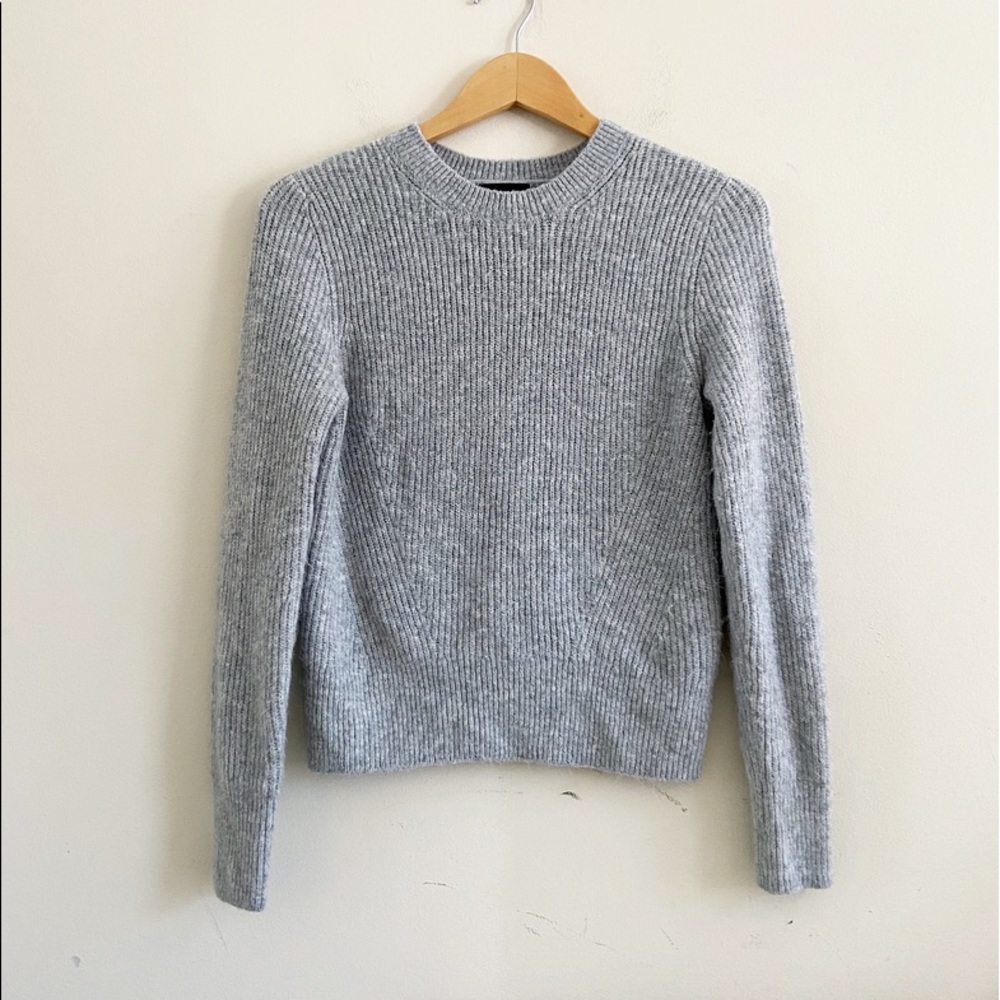 Topshop light grey mock neck sweater